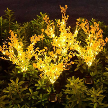 Set 2 x Lampi Solare Decorative pentru Gradina Model Floare de Rapita – Lumina Calda Ambientala, Design Realist, Rezistente la Exterior din PC si Otel Inoxidabil