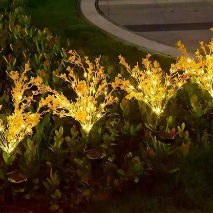Set 2 x Lampi Solare Decorative pentru Gradina Model Floare de Rapita – Lumina Calda Ambientala, Design Realist, Rezistente la Exterior din PC si Otel Inoxidabil