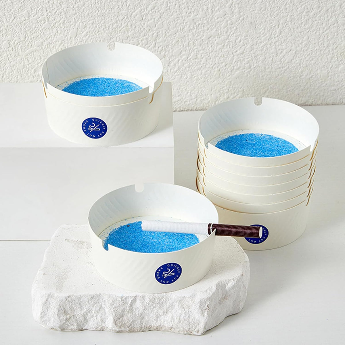 Set 25 X Scrumiere De Unica Folosinta Din Hartie Groasa, Portabile, Anti Miros, Cu Absorbtie Fum, Pentru Interior Si Exterior