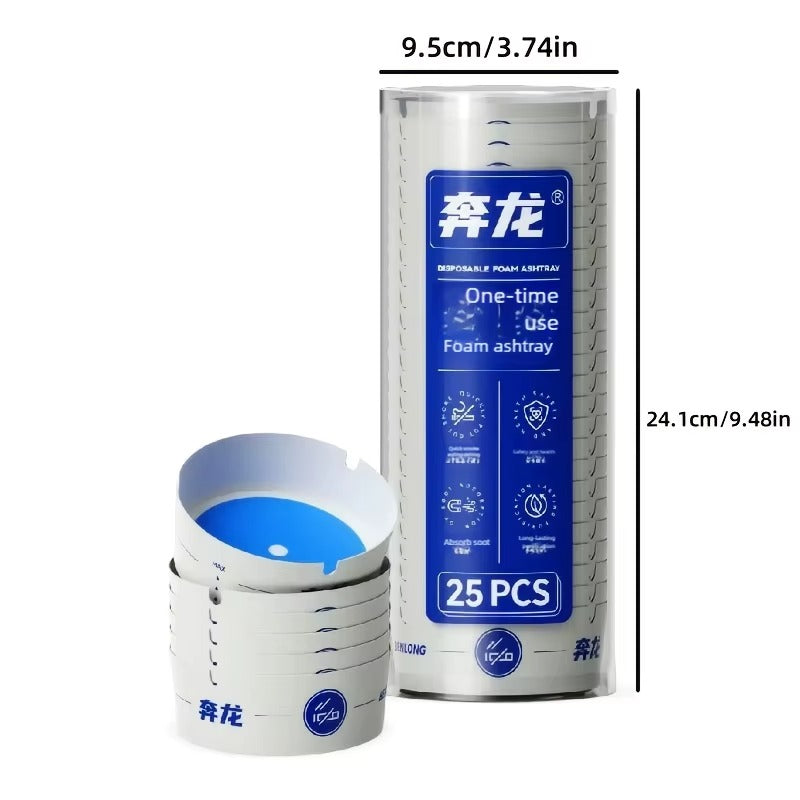 Set 25 X Scrumiere De Unica Folosinta Din Hartie Groasa, Portabile, Anti Miros, Cu Absorbtie Fum, Pentru Interior Si Exterior