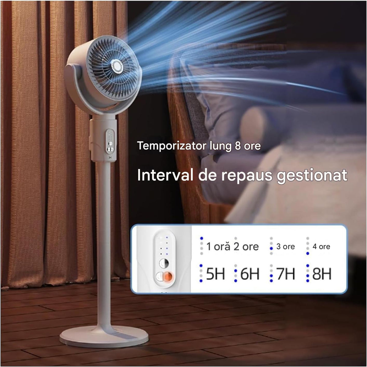 Ventilator 3 In 1 Reglabil Pe Inaltime Cu Telecomanda, 3 Viteze, Oscilatie Automata, Design Modern Pentru Racire Eficienta