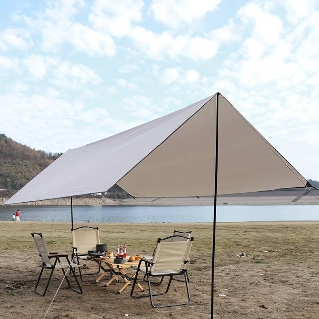 Cort Umbrar 3x3m Impermeabil Cu Protectie UV UPF50+, 2 Stalpi Metalici, Gri