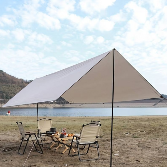 Cort Umbrar 3x3m Impermeabil Cu Protectie UV UPF50+, 2 Stalpi Metalici, Gri