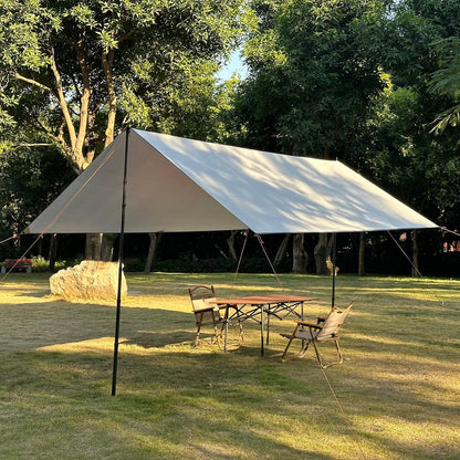 Cort Umbrar 3x5m Impermeabil Cu Protectie UV UPF50+, 2 Stalpi Metalici, Gri