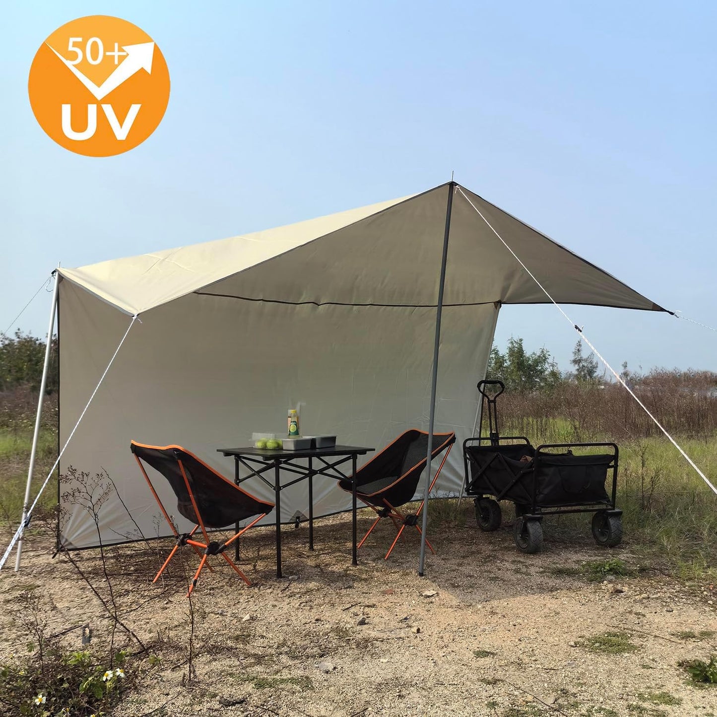 Cort Umbrar 3x5m Impermeabil Cu Protectie UV UPF50+, 2 Stalpi Metalici, Gri