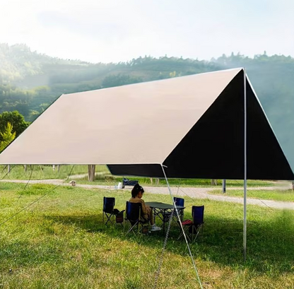Cort Umbrar 3x5m Impermeabil Cu Protectie UV UPF50+, 2 Stalpi Metalici, Gri
