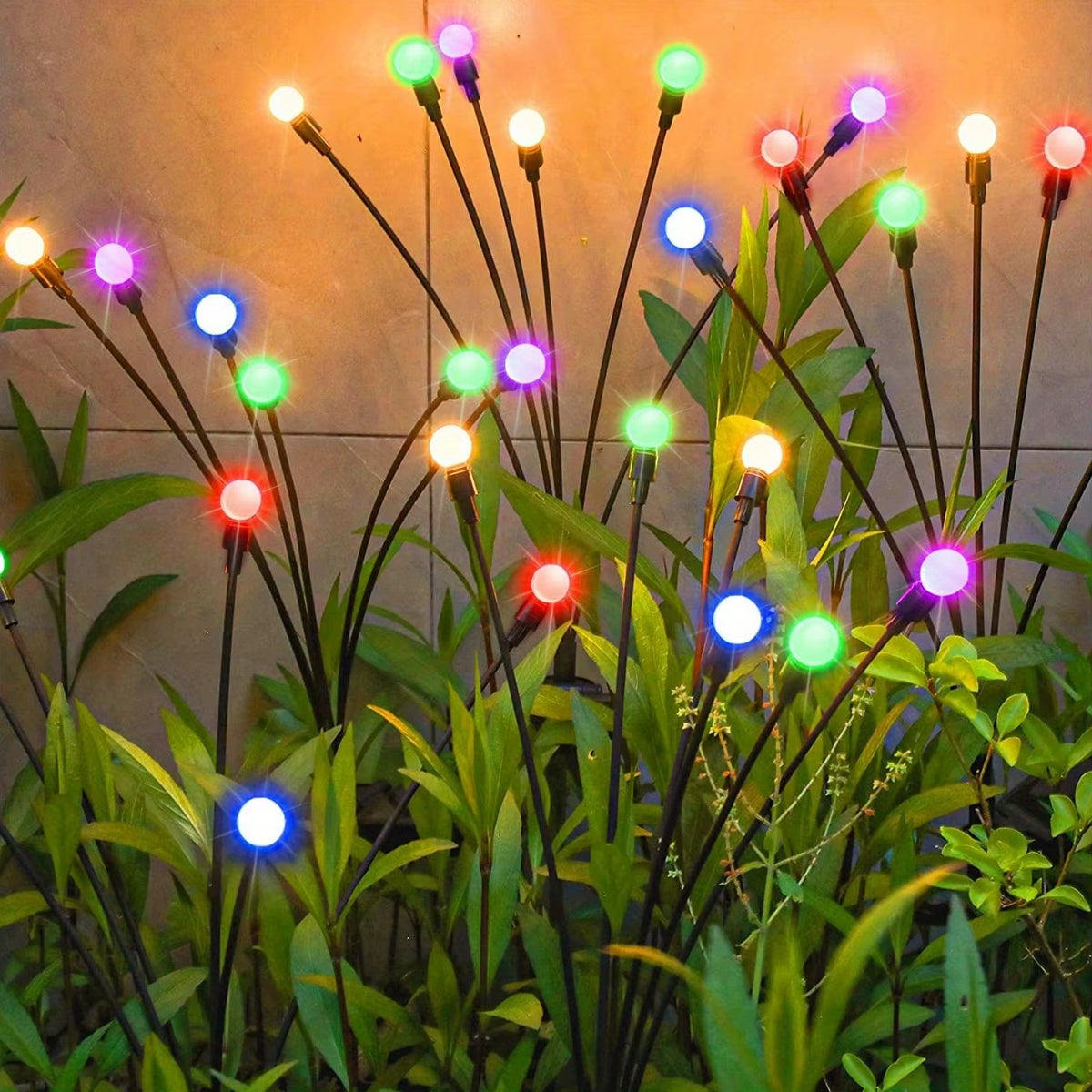 Set 6 x Lampi Solare Gradina Cu Bulbi Multicolori, Iluminare Automata, Rezistente La Apa