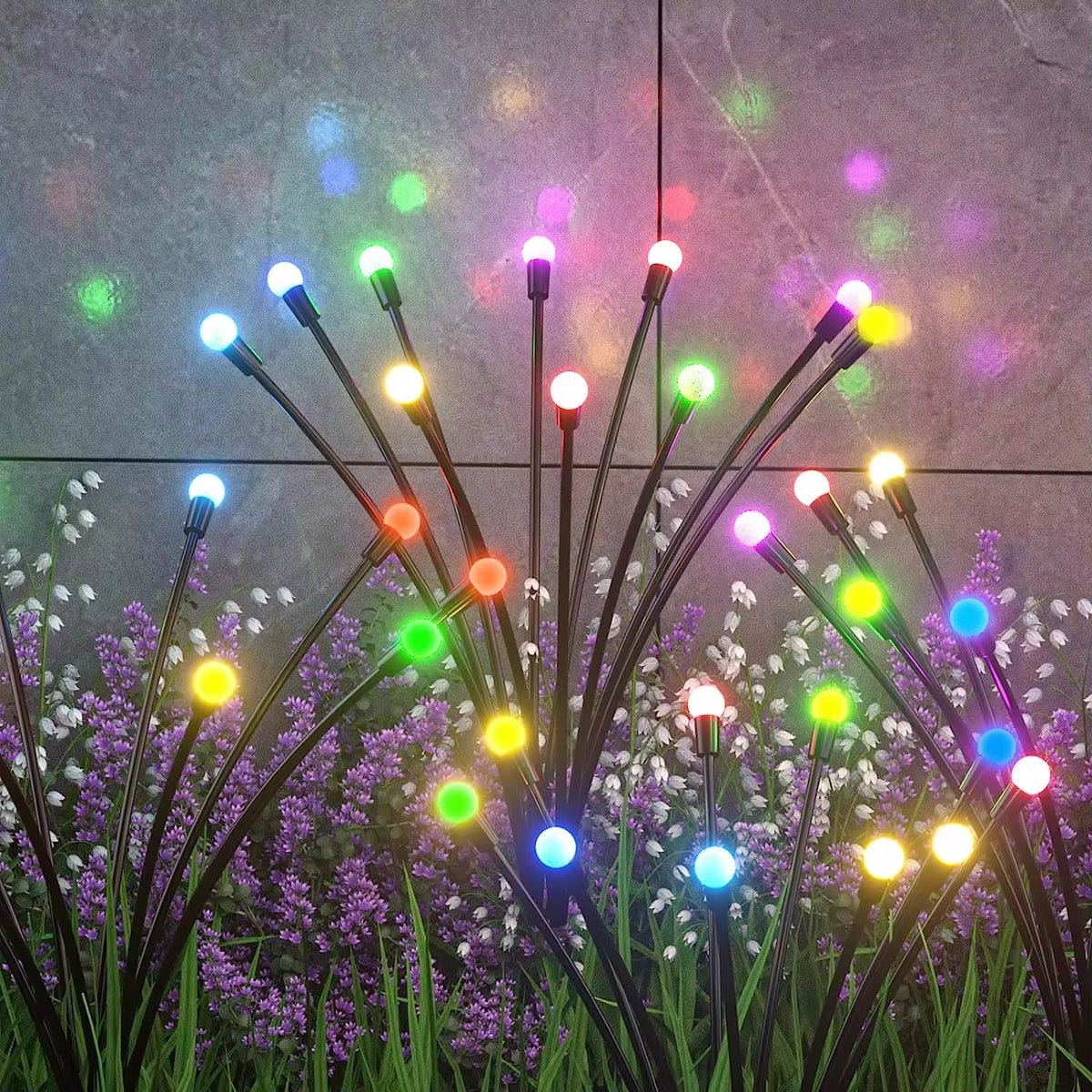 Set 6 x Lampi Solare Gradina Cu Bulbi Multicolori, Iluminare Automata, Rezistente La Apa