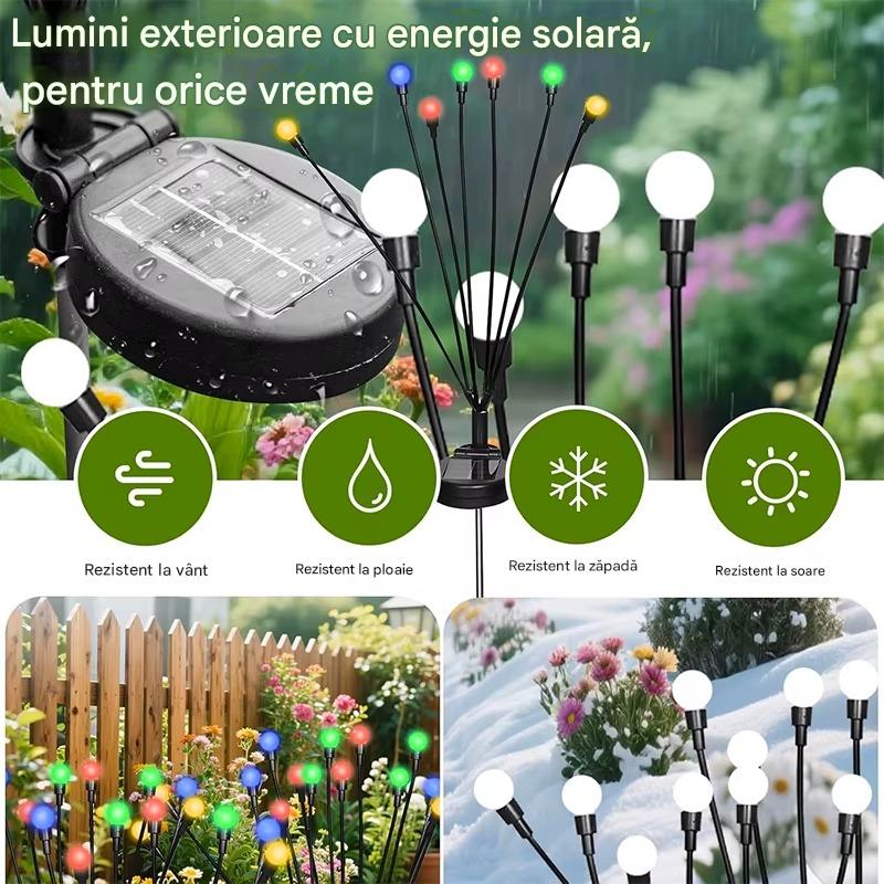 Set 6 x Lampi Solare Gradina Cu Bulbi Multicolori, Iluminare Automata, Rezistente La Apa