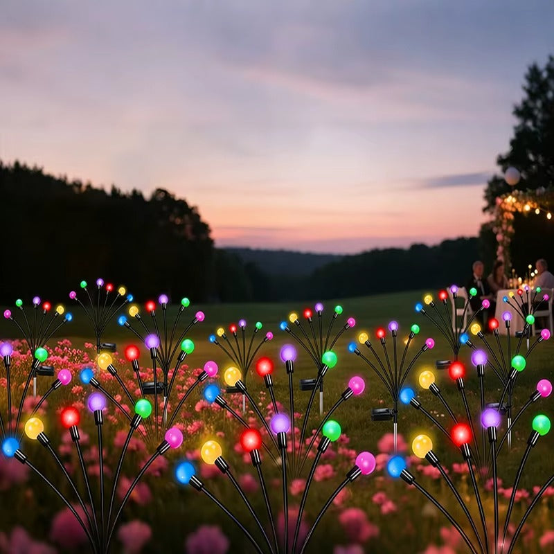Set 6 x Lampi Solare Gradina Cu Bulbi Multicolori, Iluminare Automata, Rezistente La Apa