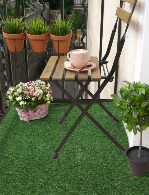 Set 2 x Gazon Artificial 200x100 cm, Inaltime 25 mm, Cu Drenaj, Verde Natural, Montaj Usor