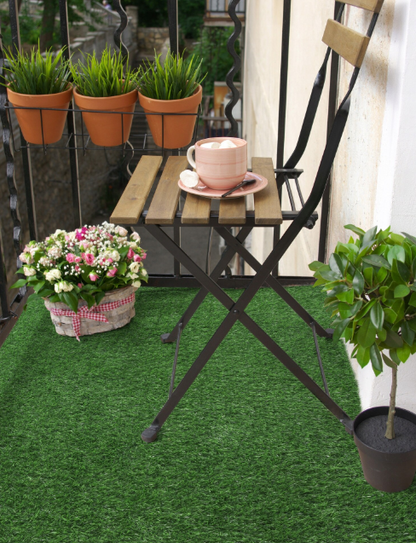 Set 2 x Gazon Artificial 200x100 cm, Inaltime 25 mm, Cu Drenaj, Verde Natural, Montaj Usor