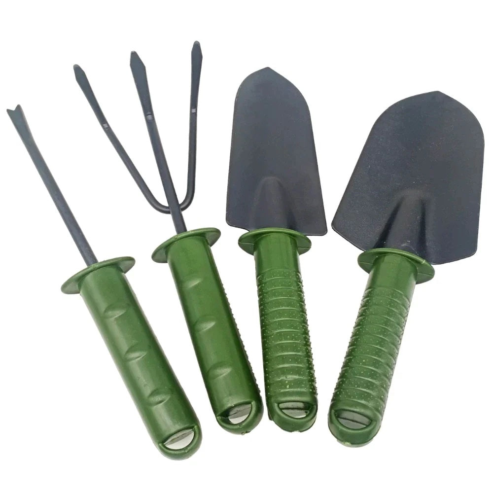 Set Unelte Gradina 4 Piese cu Manusi pentru Plantare – Lopatica, Grebla, Cultivator si Accesorii pentru Gradinarit