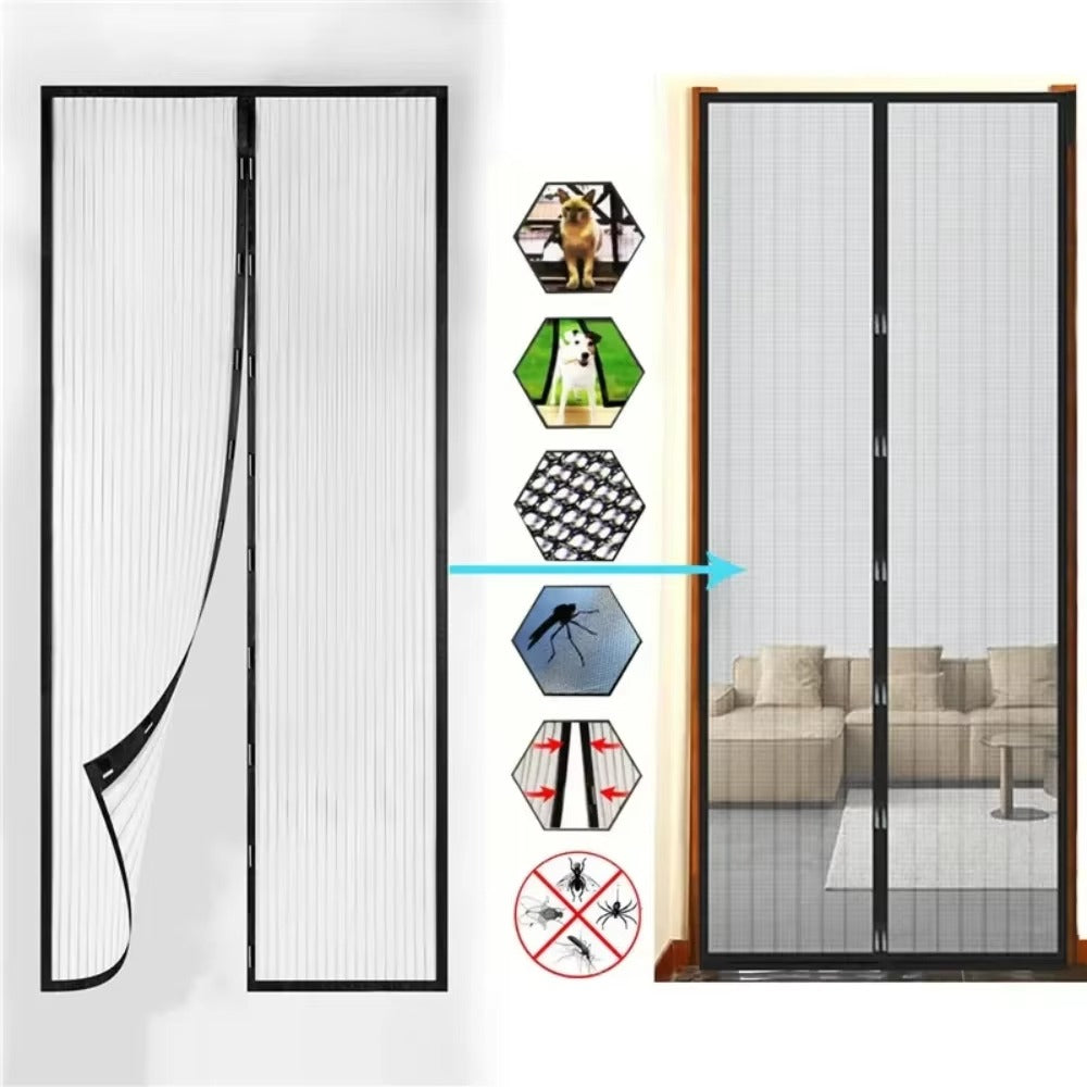 Set Plasa Anti Insecte Magnetica pentru Usa + Furtun Extensibil 45M cu Accesoriu de Stropit – Pachet Util pentru Casa si Gradina