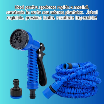 Set Plasa Anti Insecte Magnetica pentru Usa + Furtun Extensibil 60M cu Accesoriu de Stropit – Pachet Util pentru Casa si Gradina