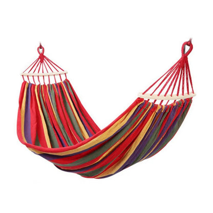 Hamac Multicolor 200x80 cm cu Bare din Lemn – Hamac Gradina pentru Relaxare, Terasa si Camping