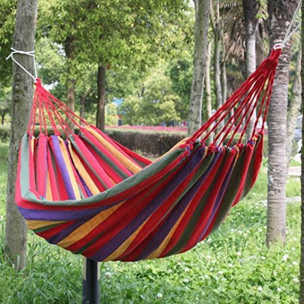 Hamac Multicolor 180x80 cm din Bumbac – Hamac Gradina si Camping cu Sistem de Prindere Inclus
