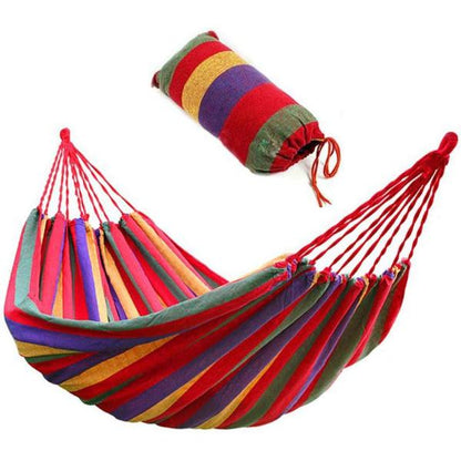 Set 2 x Hamac Multicolor 180x80 cm din Bumbac – Hamac Gradina si Camping cu Sistem de Prindere Inclus