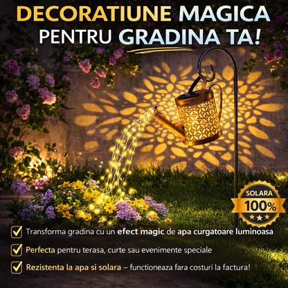Lampa Solara Decorativa Tip Stropitoare cu LED, Efect Apa Curgatoare Luminoasa, Rezistenta la Apa, Iluminat Exterior