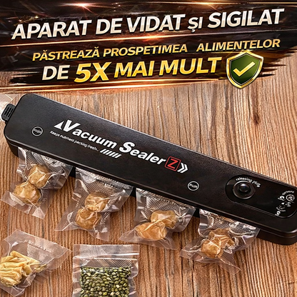 Aparat de Vidat Vacuum Sealer, Sigilare Automata, Putere 90W, pentru Pastrarea Alimentelor Proaspete mai Mult Timp