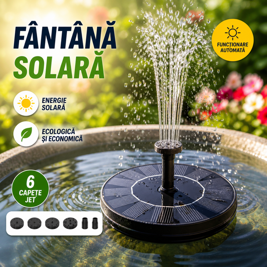 Fantana Arteziena Solara IPX8, 160x160 mm – Pompa Apa cu Panou Solar pentru Gradina, Iaz si Decor Exterior