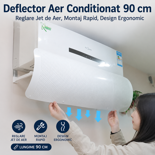 Deflector Aer Conditionat 90 cm – Reglare Jet de Aer, Montaj Rapid, Design Ergonomic