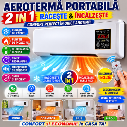 Aer Conditionat Portabil, Cu Dubla Functie, Racire / Incalzire, Design Compact