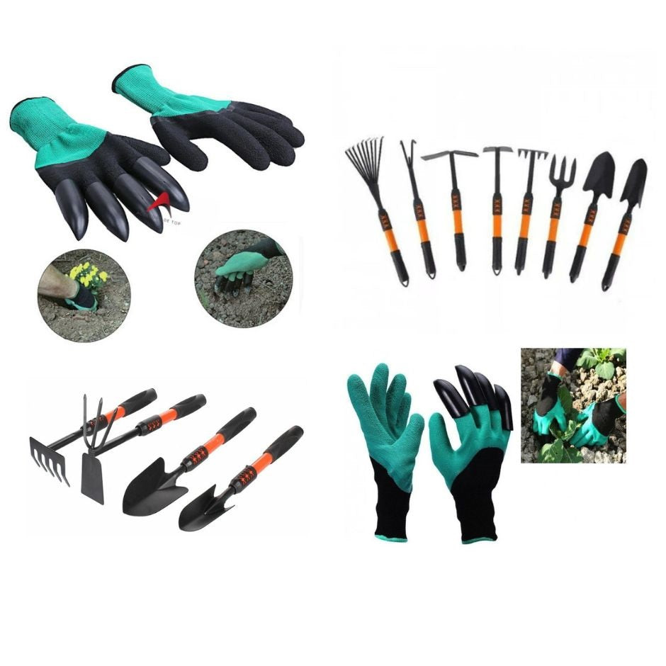 Set Unelte Gradina 7 Piese cu Manusi pentru Plantare – Kit Gradinarit cu Lopatica, Grebla si Accesorii