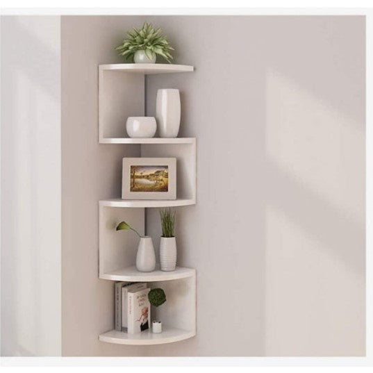 Raft de Colt Modern cu 4 Nivele, Design Compact, Economisire Spatiu, Montaj pe Perete, 86 x 20 x 20 cm