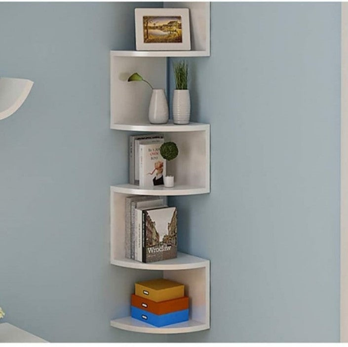 Raft de Colt Modern cu 4 Nivele, Design Compact, Economisire Spatiu, Montaj pe Perete, 86 x 20 x 20 cm