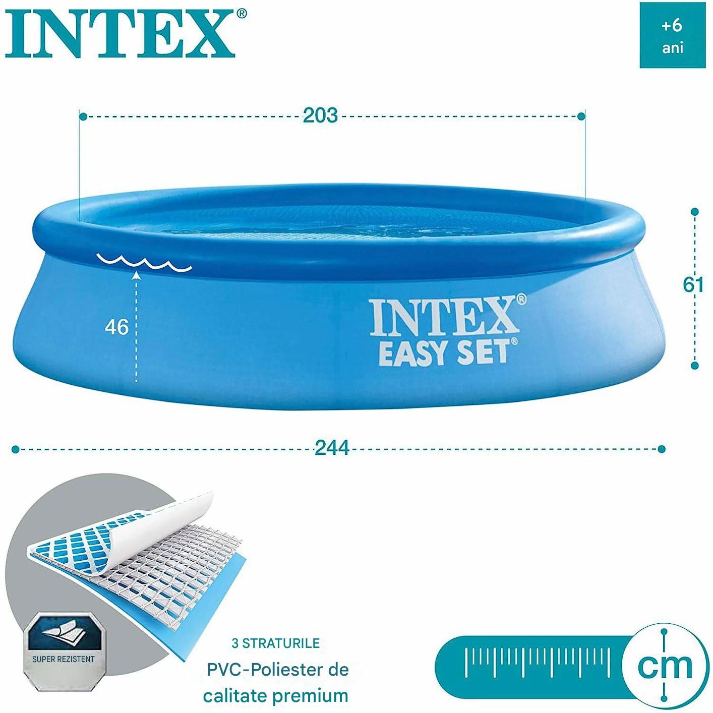 Piscina gonflabila cu filtru Intex Easy Set 244 x 61 cm