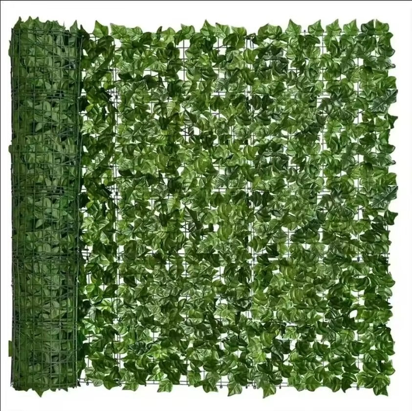 Set 2 x Rola Gard Artificial Decorativ cu Frunze Verzi, 100 x 300 cm, Panou Verde pentru Gradina, Balcon sau Gar