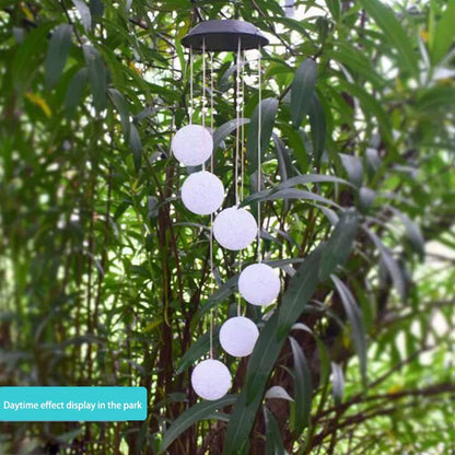 Lampa Solara Decorativa Suspendata cu 6 Globuri LED RGB – Iluminat Exterior Gradina, Terasa, Balcon, Schimbare Culori Automata