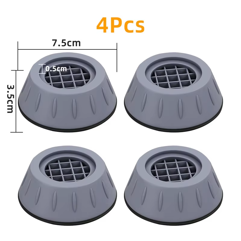 Set 4 x Picioruse Antivibratie din Silicon, Anti Zgarieturi si Anti Zgomot, Diametru 7.5 cm, Fixare Sigura