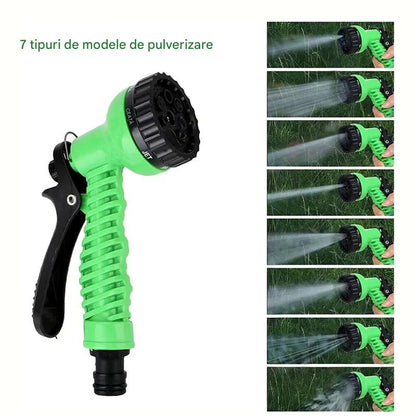 Furtun Extensibil Gradina 60 Metri cu Accesoriu Multifunctional de Stropit – Furtun Elastic pentru Udat, Spalat si Irigat