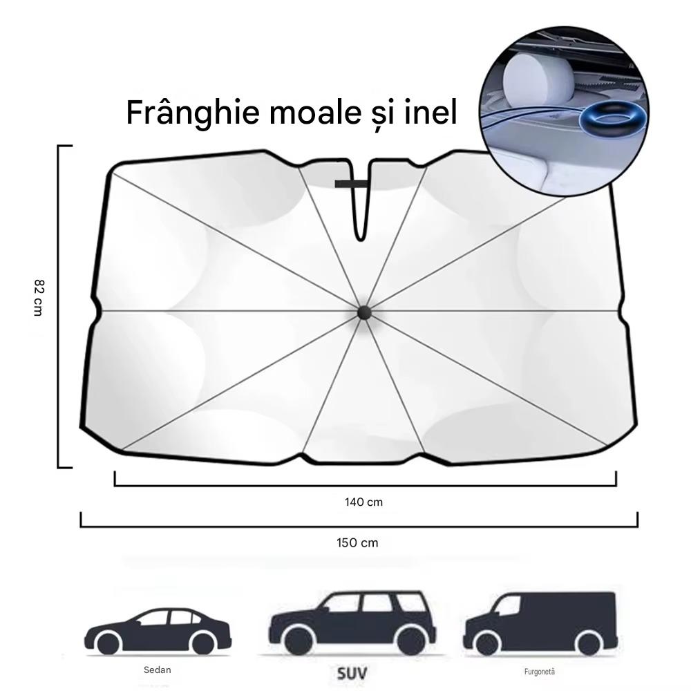 Parasolar Auto Tip Umbrela Pentru Parbriz, Protectie UV, Pliabil, Montaj Rapid, Protectie Impotriva Calduri