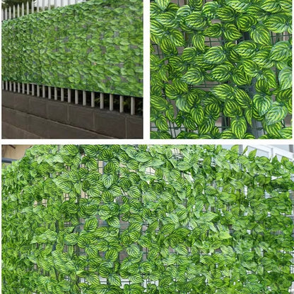 Set 2 x Rola Gard Artificial Decorativ cu Frunze Verzi, 100 x 300 cm, Panou Verde pentru Gradina, Balcon sau Gar