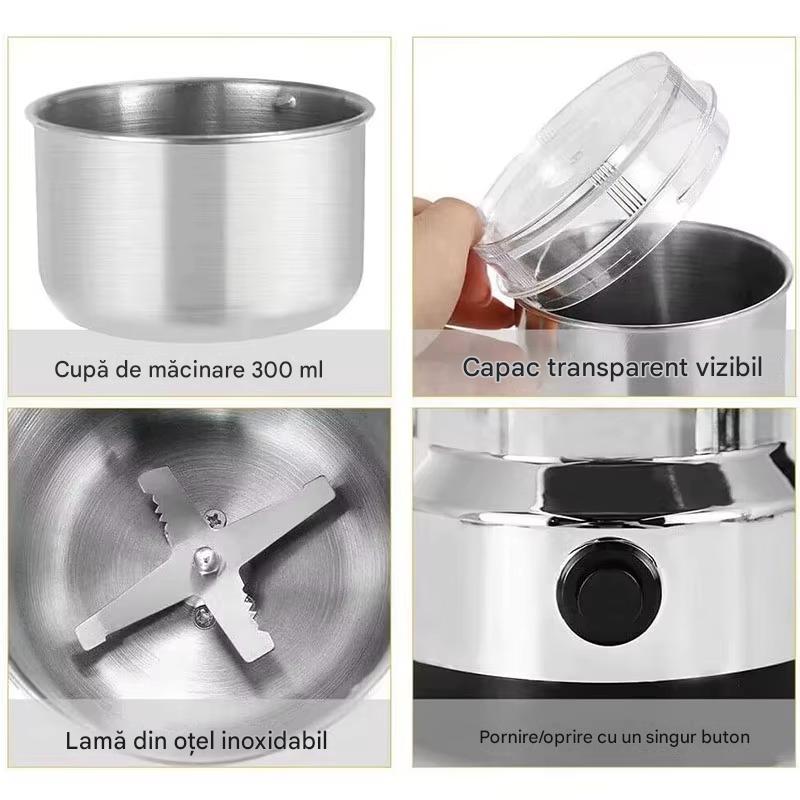 Rasnita Electrica Multifunctionala pentru Cafea si Condimente 150W – Macinare Rapida, Design Compact, Ideala pentru Bucatarie