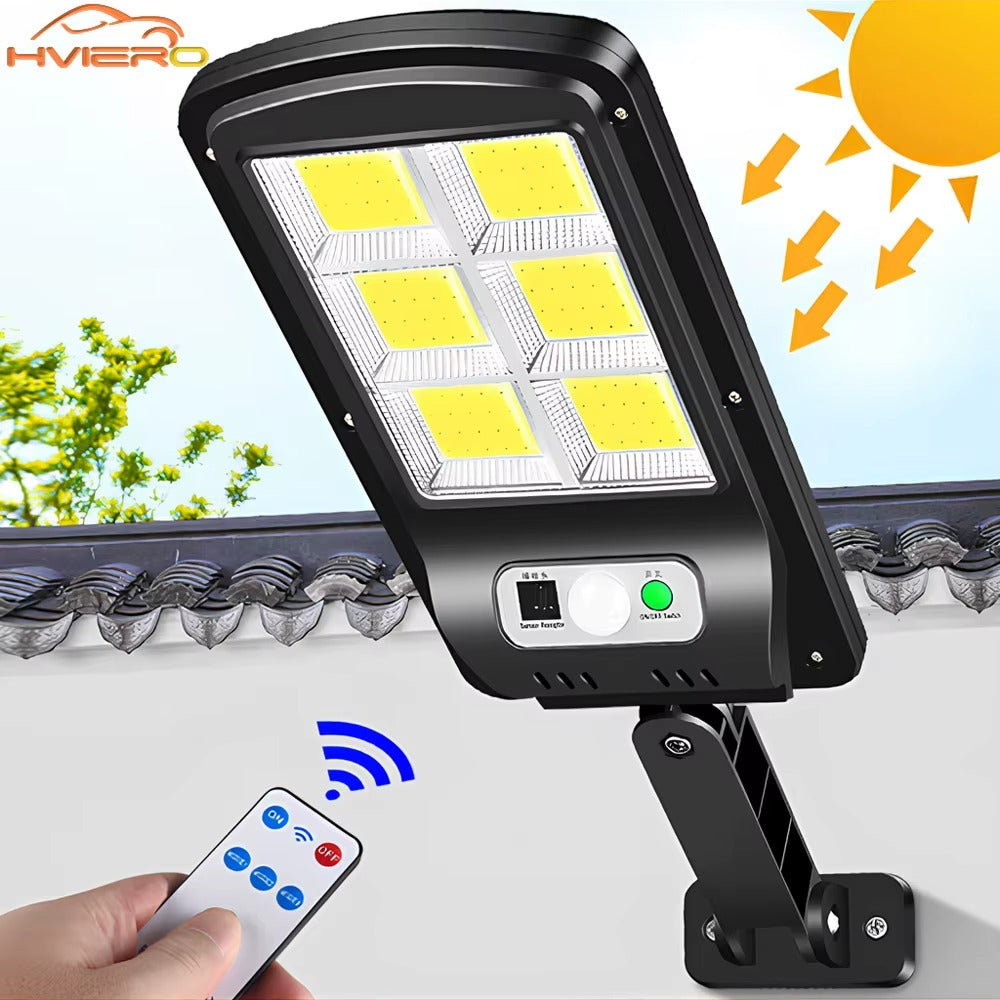 Set 4 x Proiector Solar 6 Celule LED cu Senzor de Miscare, Iluminat Exterior Gradina Curte Alee, Incarcare Solara, Rezistenta la Apa