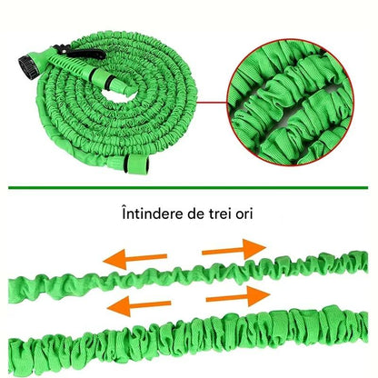 Furtun Extensibil Gradina 30 Metri cu Accesoriu Multifunctional de Stropit – Furtun Elastic pentru Udat, Spalat si Irigat