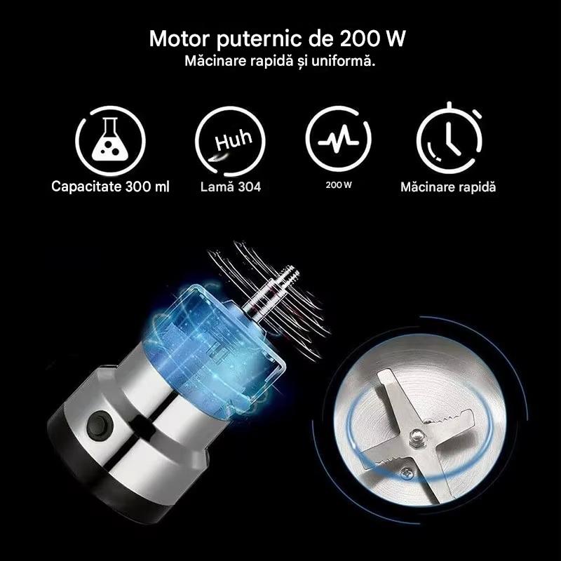 Rasnita Electrica Multifunctionala pentru Cafea si Condimente 150W – Macinare Rapida, Design Compact, Ideala pentru Bucatarie