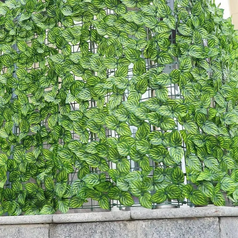 Set 2 x Rola Gard Artificial Decorativ cu Frunze Verzi, 100 x 300 cm, Panou Verde pentru Gradina, Balcon sau Gar