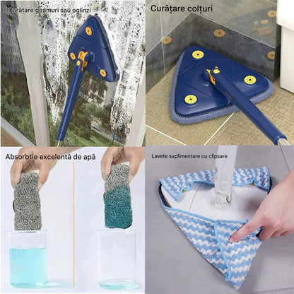 Mop Multifunctional CleanMaster, Rotire 360°, Cap Triunghiular, Usor de Folosit si Eficient