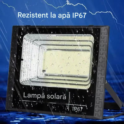 Proiector Solar 60W LED SMD cu Telecomanda – Iluminare Exterior Puternica, Panou Solar Separat