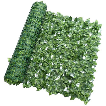 Set 2 x Rola Gard Artificial Decorativ cu Frunze Verzi, 100 x 300 cm, Panou Verde pentru Gradina, Balcon sau Gar