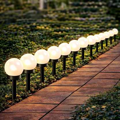 Set 12 x Lampa Solara LED Gradina tip Glob – Iluminat Exterior Premium fara Cabluri, Rezistenta la Apa, Lumina Ambientala Automata
