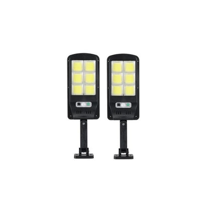 Set 2 x Proiector Solar 6 Celule LED cu Senzor de Miscare, Iluminat Exterior Gradina Curte Alee, Incarcare Solara, Rezistenta la Apa