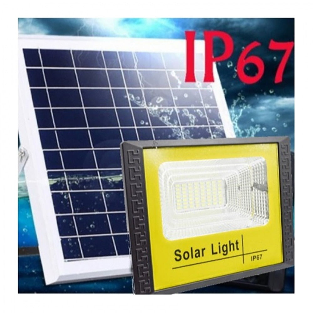 Proiector Solar LED 60W cu Panou Solar Premium, IP67 Rezistent la Apa, Iluminare Puternica Exterior Curte, Gradina, Garaj
