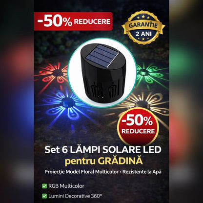 Set 6 x Lampa Solara cu Efect Spectaculos de Floare – Iluminare Magica pentru Gradina